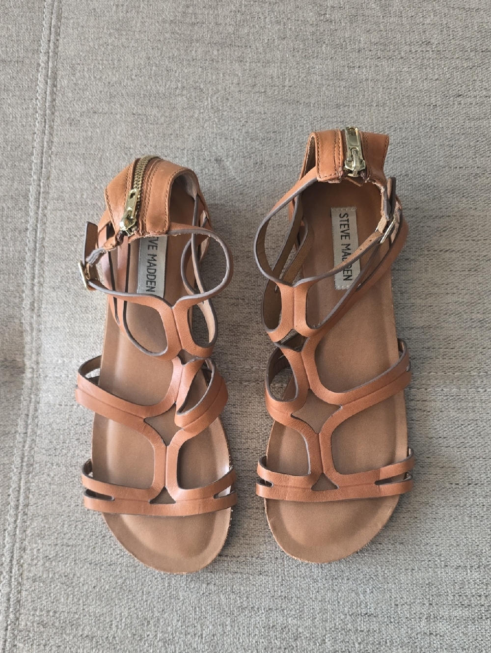 Steve Madden Tan Strappy Gladiator Sandals